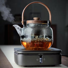 Quandu 全度 玻璃煮茶壶蒸煮茶器烧水壶泡茶专用家用小型电陶炉煮茶套装 青灰漫弦提梁壶+猫眼二代电陶炉