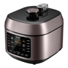 美的（Midea）电压力锅 家用大容量 0涂层压力锅双内胆电饭煲智能电高压锅煮饭煲汤不锈钢内胆电高压锅 上蒸下煮 【2-10人食用】 5L