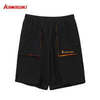 KAWASAKI 川崎 断码清仓：川崎 2024春夏新款休闲运动短裤 裤子-黑色 XL