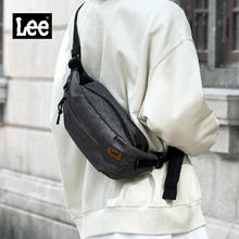 Lee 李 潮牌胸包男2024街头潮流斜挎包简约单肩包通勤户外小背包女 黑色