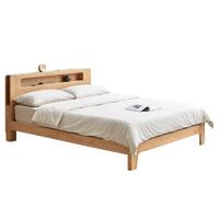 YESWOOD 源氏木语 全实木床卧室橡木北欧床现代简约主卧双人床家具 1800mm*2000mm