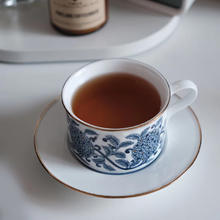 十一窑 咖啡杯碟云汀青花陶瓷杯碟高端精致咖啡杯套装家用 青花系列绣球咖啡杯