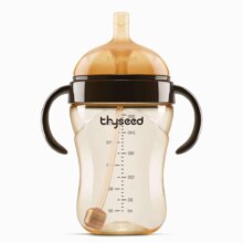 需首购、plus会员：thyseed 世喜 吸管奶瓶一岁以上婴儿ppsu2-3岁宝直饮杯 300ml带手柄重力球+凑单品