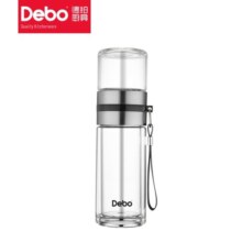Debo 德铂茶水分离双层玻璃杯泡茶师过滤办公男女特尔斯DEP-746 茶水分离玻璃杯 260ml