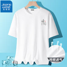JEANSWEST 真维斯 男士新款冰丝短袖T恤*3（中国字）