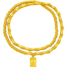 CHOW TAI FOOK 周大福 经典传承足金黄金手链寓意竹报平安圆满顺遂计价F232788