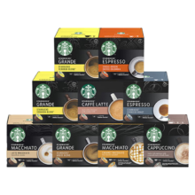 京东百亿补贴：星巴克（Starbucks）多趣酷思胶囊咖啡Dolce Gusto意式黑咖啡拿铁卡布奇诺美式12粒装 焦糖玛奇朵12颗/共127.8g