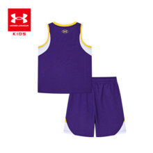 安德玛（Under Armour）童装儿童篮球套装秋速干透气吸湿排汗帅气男童运动装 紫色篮球两件套 170cm