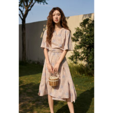 限尺码：谜秀 碎花裙子女夏季新款2023法式茶歇质感高级感印花连衣裙