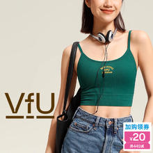 VFU 美式复古运动背心女低强度带胸垫U型美背吊带健身训练外穿内衣