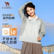 88VIP会员：CAMEL 骆驼 户外原纱防晒衣女2024春夏新款防紫外线轻薄防晒外套