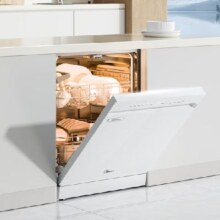 预售、PLUS会员：美的14套嵌入式洗碗机 RX600Max（白）全面升级105℃热风烘干+升降碗篮 一级水效 三星消毒分层洗