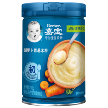 嘉宝（GERBER）【吞】胡萝卜高铁米粉辅食米糊含DHA活性益生菌6月龄果蔬类250g