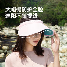 KA 王子菁华 小野和子2024时尚显脸小大帽檐防晒帽女防紫外线空顶夏骑车遮太阳帽子 小野和子屁屁帽黑色