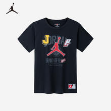 AIR JORDAN NIKE耐克童装男女童短袖T恤JORDAN夏季儿童上衣 正黑色 150(M)