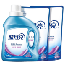 蓝月亮洗衣液套装 机洗手洗  薰衣草香洗衣液 6斤装 1kg 1瓶 +1kg袋*2