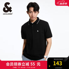 杰克琼斯 2024年春夏季百搭翻领polo衫 （门店有售）黑色E40