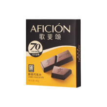 PLUS会员、需首购：AFICIóN 歌斐颂 黑巧克力70%纯可可脂40g
