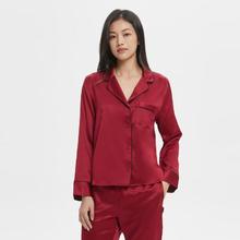 卡尔文·克莱恩 Calvin Klein CK内衣春秋女士纽扣翻领贴袋简约小标舒适休闲家居睡衣QS6907