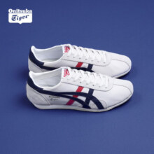 Onitsuka Tiger鬼塚虎男鞋 慢跑鞋透气轻便男女款运动休闲鞋RUNSPARK D201L 白色/藏青色 39