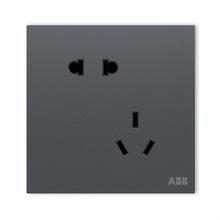 ABB 盈致系列 灰色 错位斜五孔插座十只装