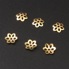 D.TX 镀银花托5mm银花朵玉珠隔片垫片黄金玫瑰金色保色花帽