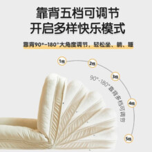 墨往人类狗窝懒人沙发床单双人可睡觉飘窗小沙发椅床上座椅 灰色185*110*28厚【特大加宽可拆洗】科技绒
