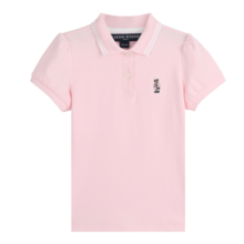 Teenie Weenie Kids小熊童装女宝宝23年夏季甜美泡泡袖POLO衫 粉色 100cm