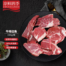 FRESH·FOUR SEASONS 淳鲜四季 谷饲原切牛排（西冷、眼肉、菲力等）边角料 净重1kg