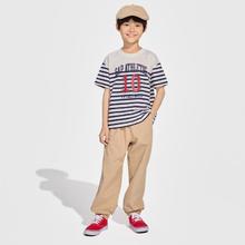 Gap 盖璞 男女童2024夏纯棉条纹海军风logo短袖儿童装运动上衣890481