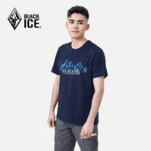 黑冰（BLACKICE）24新款男女款户外运动休闲圆领短袖T恤 藏蓝-冰山蓝1512 M