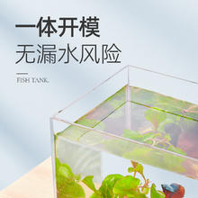 88VIP会员：yee 意牌 斗鱼缸造景桌面生态亚克力小型鱼缸迷你家用玻璃草金鱼缸 新手版（高透裸缸，送砾石500g）