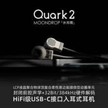 水月雨 Quarks2夸克2 TYPE-C耳机入耳式Hifi微动圈内置解码游戏会议耳塞DSP入门小神器适用于华为苹 夸克2【TYPE-C版】