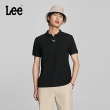 Lee 24早春标准版Logo织标男翻领短袖polo衫休闲LMT008160205 黑色 L