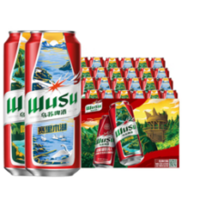 PLUS会员！WUSU 乌苏啤酒 大红乌苏风景罐 啤酒组合装 乌苏 500mL 12罐