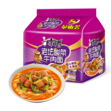 康师傅 经典老坛酸菜牛肉 五连包