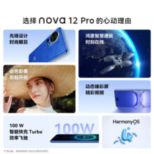 HUAWEI华为 nova 12 Pro 前置6000万人像追焦双摄 256GB曜金黑物理可变光圈 鸿蒙智慧通信智能手机