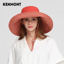 KENMONT 卡蒙 可折叠帽子速干透气太阳帽女防晒洋气时尚防紫外线大帽檐遮热3885 圣女果色 可调节 57.5cm