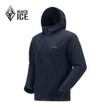 黑冰（BLACKICE）户外男款连帽防风防泼弹力软壳上衣清 藏蓝 M