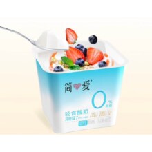 简爱 轻食酸奶0%蔗糖400g*1低温酸奶大桶分享装*8件