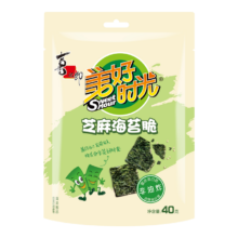 plus会员：美好时光 芝麻海苔脆 40g 每袋约37片装