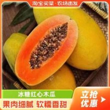 淘宝买菜 广东大青红心木瓜 5斤 单果400g+