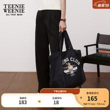 TEENIE WEENIE 小熊秋冬简约休闲帆布包单肩包大容量女包 藏青色 FRE