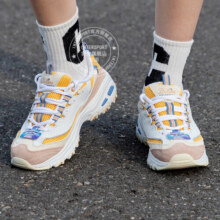 斯凯奇（Skechers）老爹鞋女鞋 新款熊猫鞋透气时尚休闲增高复古耐磨低帮缓震运动鞋 13146-WYL 35.5