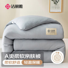 洁丽雅（Grace）A类面料 纤维秋冬季被子  5斤150*200cm 经典灰