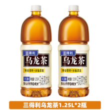 plus会员:三得利 无糖乌龙茶饮料 1.25L*2瓶