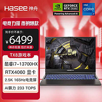 Hasee 神舟 战神 TX8R7 16.0英寸 （酷睿i7-13700HX、RTX 4060 8G、16GB、512GB SSD、2.5K、IPS、165Hz）