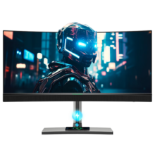 泰坦军团34英寸 OLED 175Hz WQHD带鱼屏 0.03ms 10bit 无线充底座 HDR 智能分屏 KVM 电竞电脑显示器M34E9R