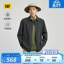CAT 卡特彼勒 卡特24春夏男户外运动反光印花设计微弹小格长袖衬衫 黑色 XL
