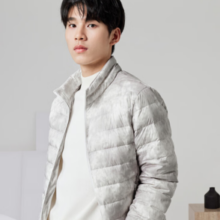 PLUS会员！SNOWFLYING 雪中飞 男士羽绒服  白灰晕染